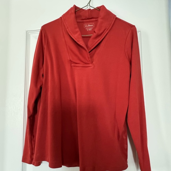 Red Shawl Collar Sweatshirt - Picture 3 of 3
